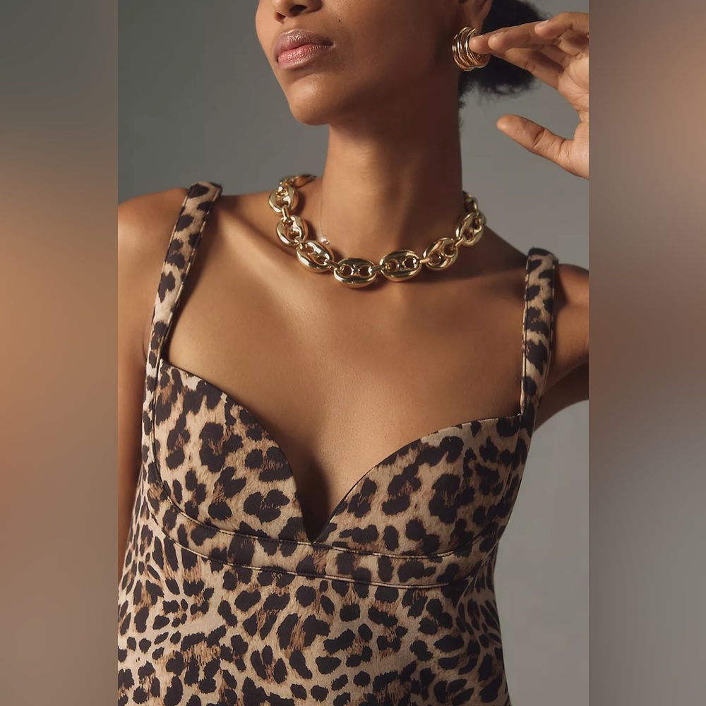 NWT Anthropologie Dhruv Kapoor Leopard Mini Dress - Picture 4 of 12